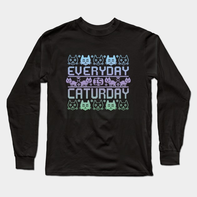 everyday is caturday Long Sleeve T-Shirt by crackdesign